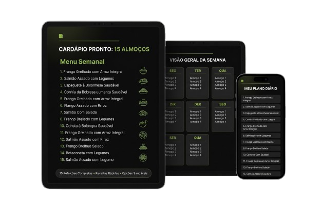 Exemplo de produto digital do pack exibido em tablet e celular